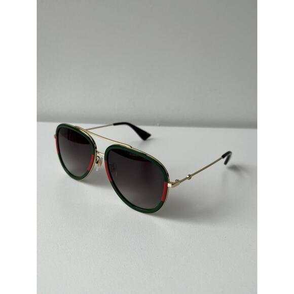 NEW Gucci GG0062S 003 Aviator Sunglasses in Red/Green - Picture 4 of 11